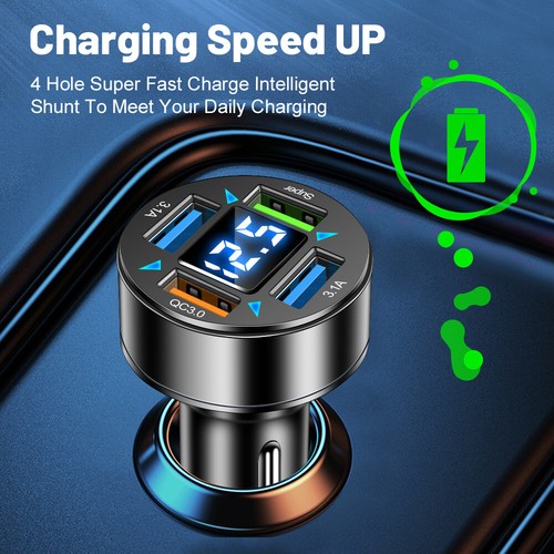 Outlet 12V Dual USB Car Cigarette Lighter Socket Splitter Power Adapter Charger