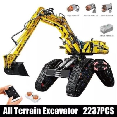 Mould King 17018 RC All Terrain Excavator Crawler Truck Bricks Model Kids Toy