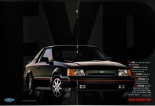 1986 FORD ESCORT EXP Black 2-door Coupe Centerfold Vintage Ad 