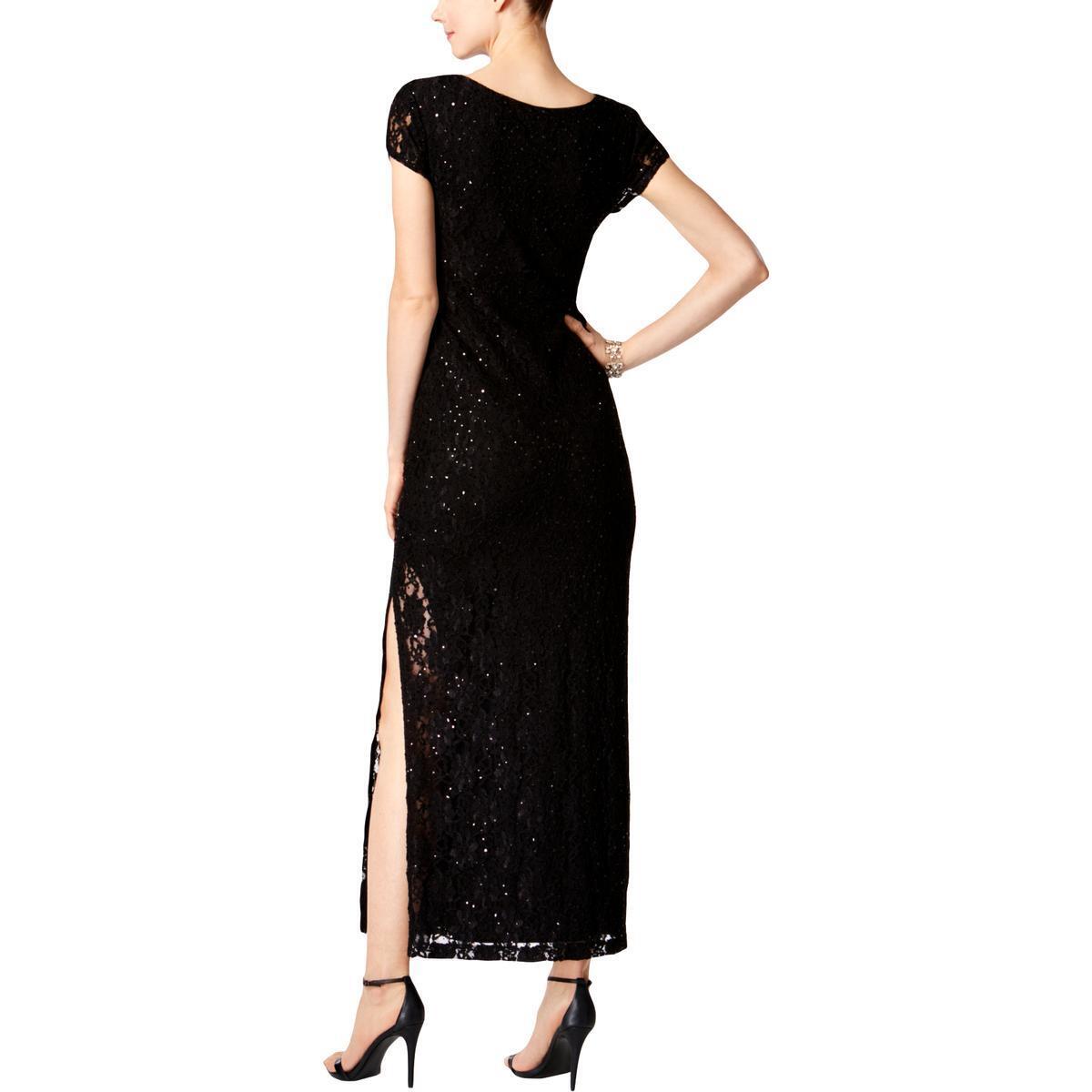 Connected Apparel Womens Sequined Lace Evening Dress Gown Petites BHFO ...