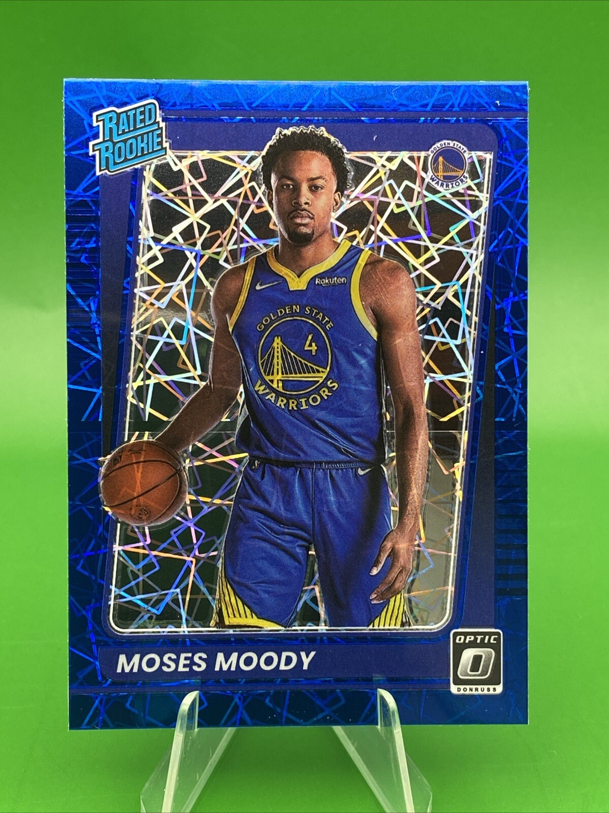 2021-22 Panini Donruss Optic Moses Moody Blue Velocity Prizm Rookie Card #184 RC