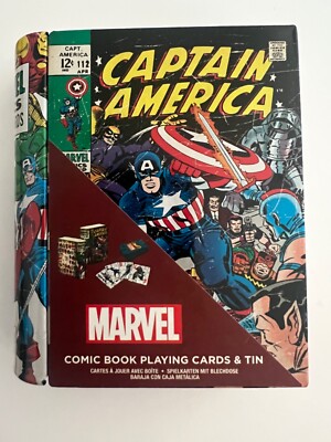 Marvel Comic Book Playing Cards in Book tin Captain America Cover