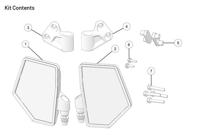 NEW OE Genuine Polaris Ranger XD1500 ROPS-Mounted Side Mirrors