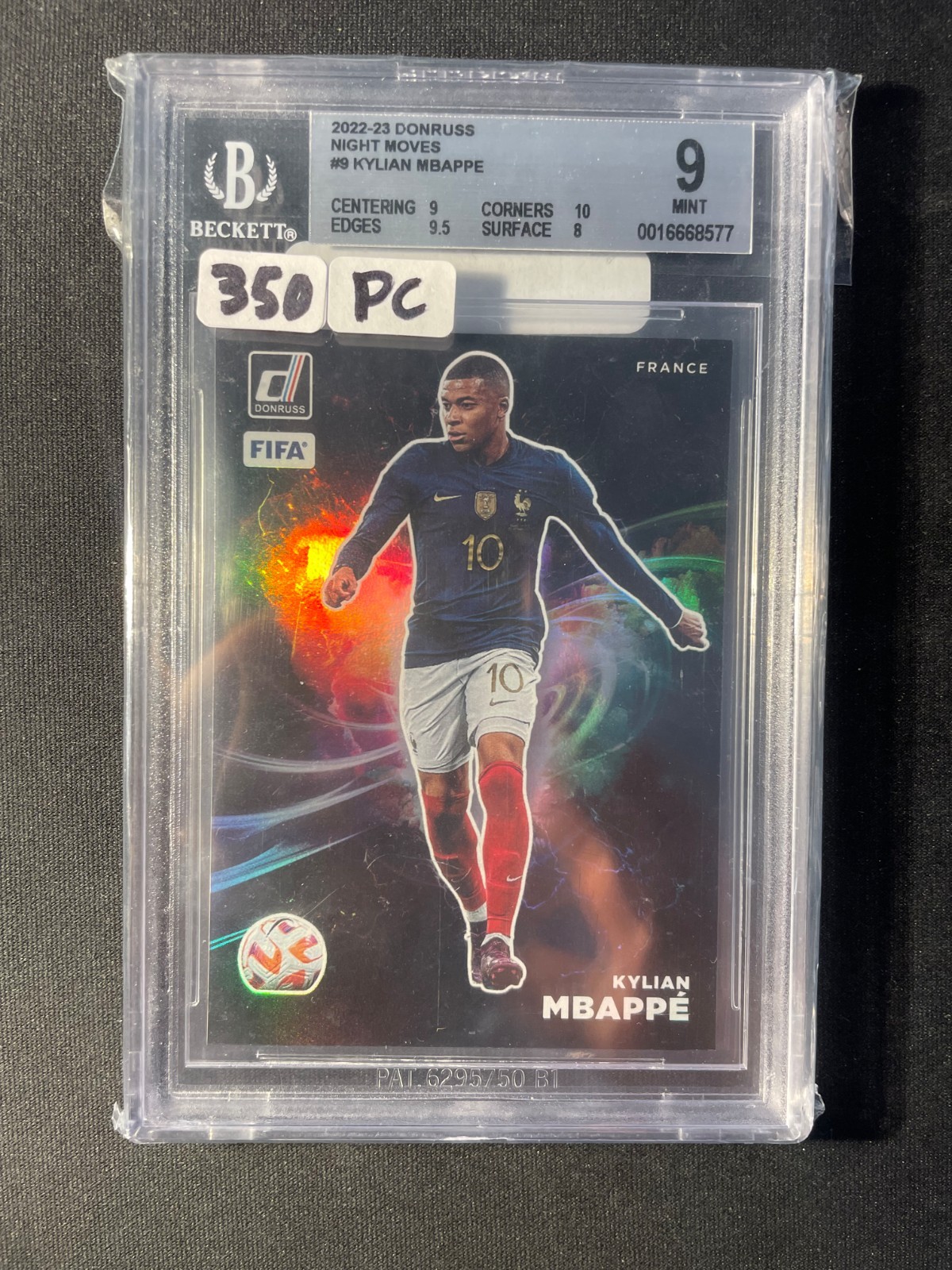 2022-23 Donruss Kylian Mbappe Night Moves SSP BGS 9