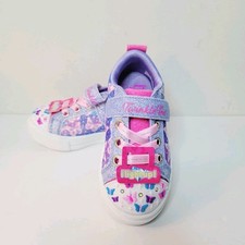 Skechers Twinkle Toe Light Up Butterfly Craze Purple Girls Shoes Toddler Sz 7
