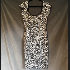 Switchblade Stiletto White Leopard Print Pencil Dress XXL