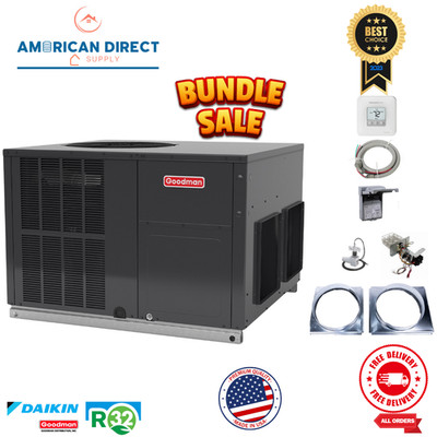 3Ton Goodman GPCM Package Unit 13.4 SEER2 Multi-Position R32 Install kit