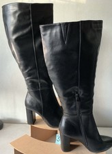 WOMENS SIZE 8UK/41EU BLACK OVER THE KNEE THIGH HIGH 3INCH HEEL BOOT