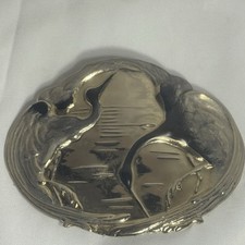 Vintage CHARMANT of Beverly Hills Gold Tone Cranes Water Birds Belt Buckle