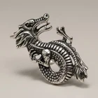Handmade Sterling Silver  Dragon Brooch Genuine Solid Hallmarked 925 Nickel Free