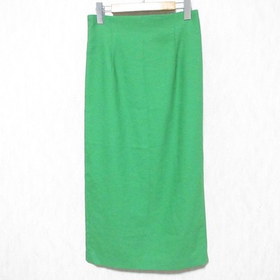 RIVE DROITE Slub Straight Skirt, Size 38, Green Women USED