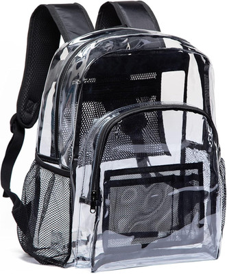 Clear Backpack Heavy Duty PVC Transparent Backpack with Reinforced Strap for Col