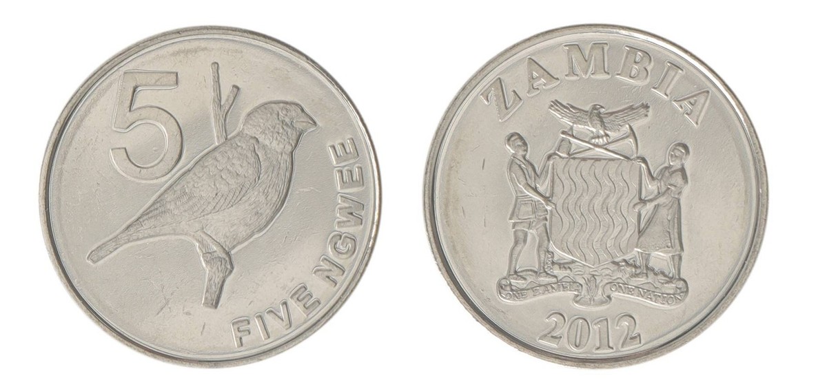 Zambia 5 Ngwee - 1 Kwacha 4 Pieces Set, 2012-2017, KM #205-209