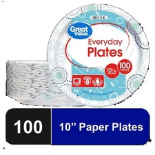Disposable Paper Plates 10 Inch 100 Count Bulk Pack Party Picnic Wedding