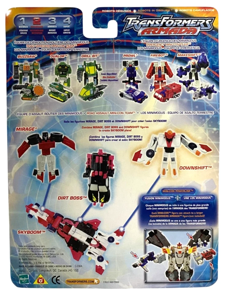 Transformers Armada Dirt Boss, Downshift, Mirage: Race Mini-Con Team NEW 2003 - Image 2 of 4