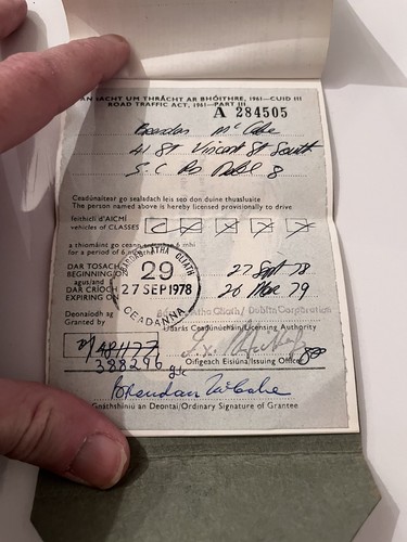 Alter irischer vorläufiger Führerschein. 70’er Jahre. - Bild 6 von 10