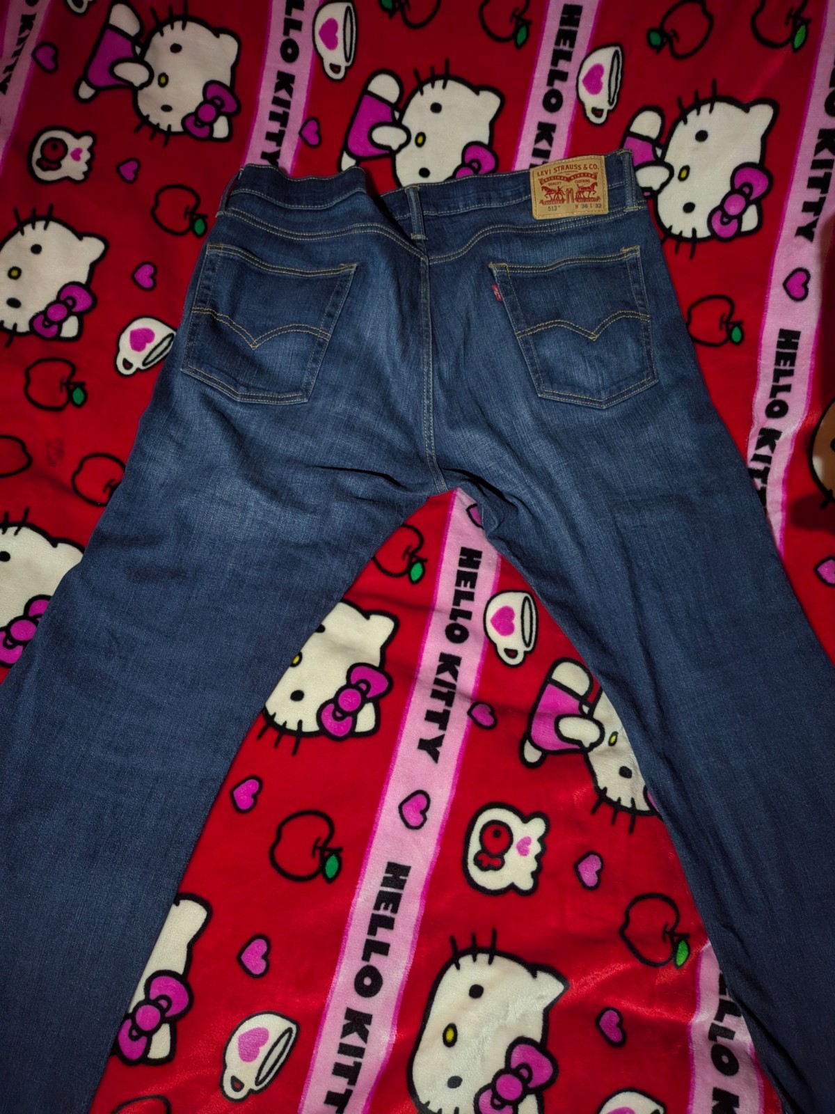 Levi's 513 Jeans Mens 36x30 Slim Fit Straight Leg Blue Stretch Denim Mid Rise