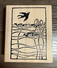 Stamp Francisco  GC 115-M Bird Flying Over Water Rubber Stamp  A7