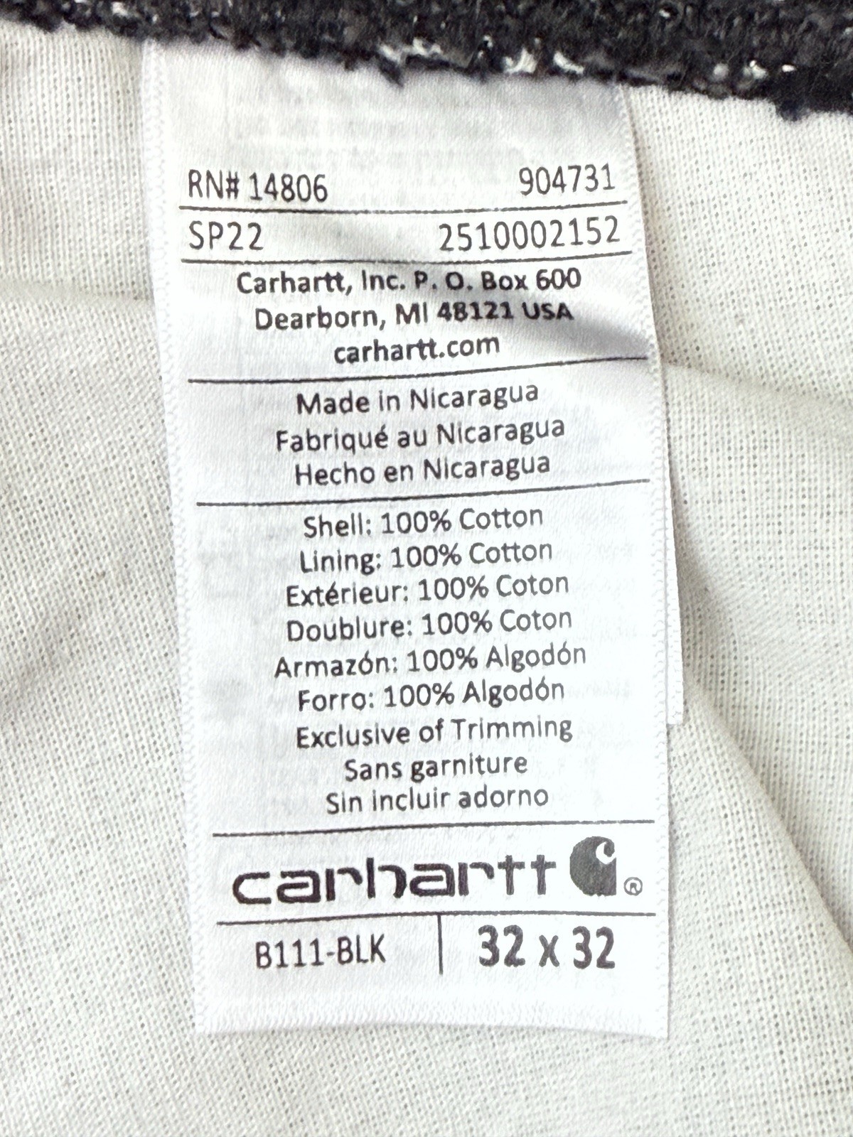 Carhartt Men’s Flannel Lined Utility Work Pants Black B111 Size 32X32 NWOT thumbnail 8