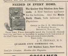 Magazine Ad - 1886 - Quaker City Commode Co.,...