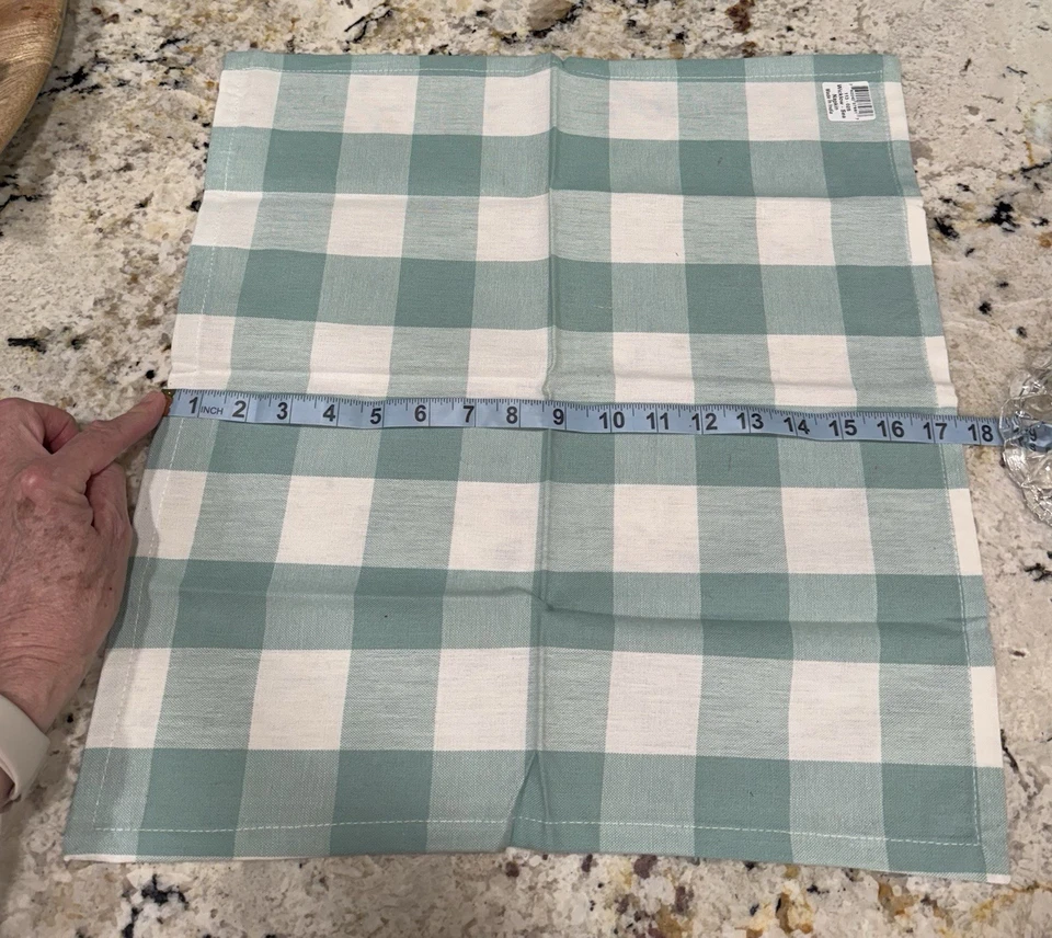 Park Designs Set Of 6 Napkins Wicklow-Sea Seafoam Green Ivory New - Image 2 of 4