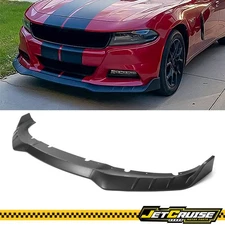 Fits 15-23 Dodge Charger V3 Style 3PCS Front Bumper Lip Splitter Matte Black ABS