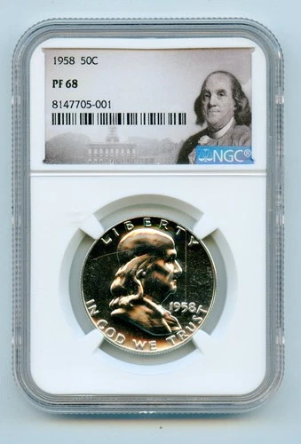 1958 Proof Franklin Half Dollar 50c NGC PF68