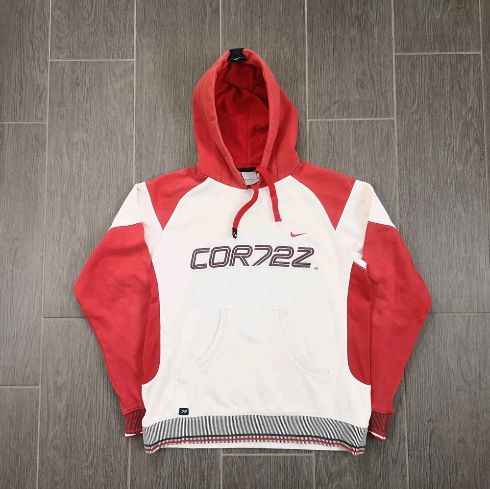 Vintage Retro 2000s Nike Cortez 72 Hoodie Größe: M Fußball Streatwear Style Mode