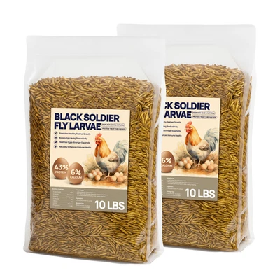 MENDELEEV STYLE 20 LB Dried Black Soldier Fly Larvae BSF for Chickens with More Calcium Non GMO