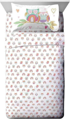 Jay Franco Trend Collector Sweet Dream Full Sheet 4 Piece Set Soft Bedding Owls