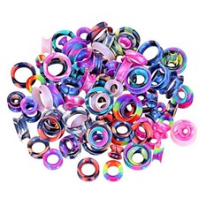 40PCS Silicone Ear Gauges Random Color Soft Earskin Tunnels Plugs Ear Expander