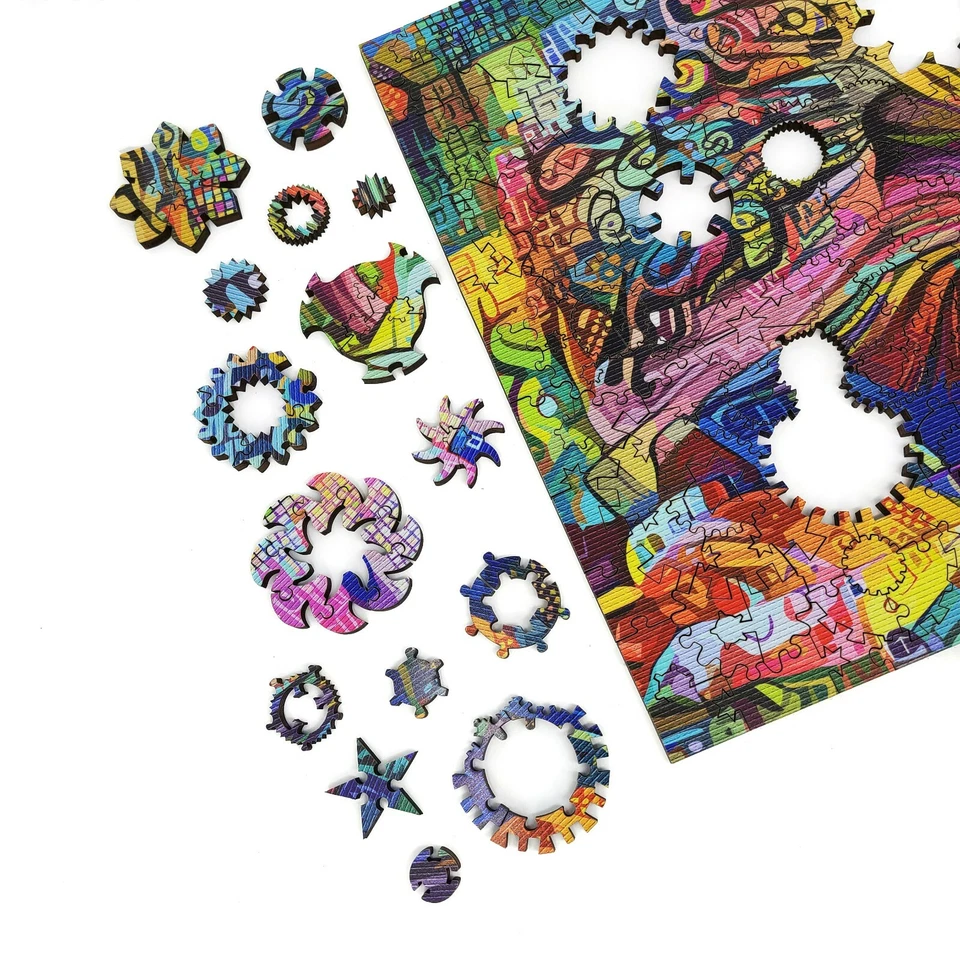 Rompecabezas de madera para adultos por FoxSmartBox-240 piezas-Colorido vida silvestre.Erizo Foto 2 de 4