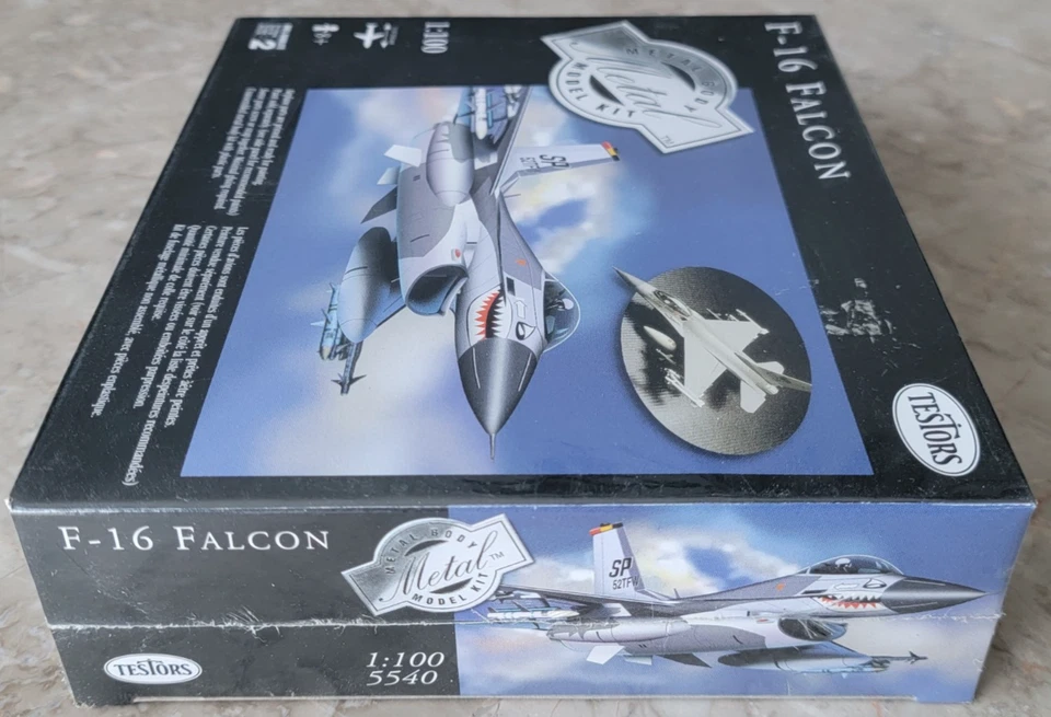 Vintage New 1999 Testors F-16 Falcon Metal Body Model Kit 1:100 Scale #5540 NIB - Image 3 of 4