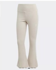 ADIDAS WOMEN ADICOLOR CLASSICS 3-STRIPES 7/8 FLARE LEGGINGS SZ S color Beige NEW