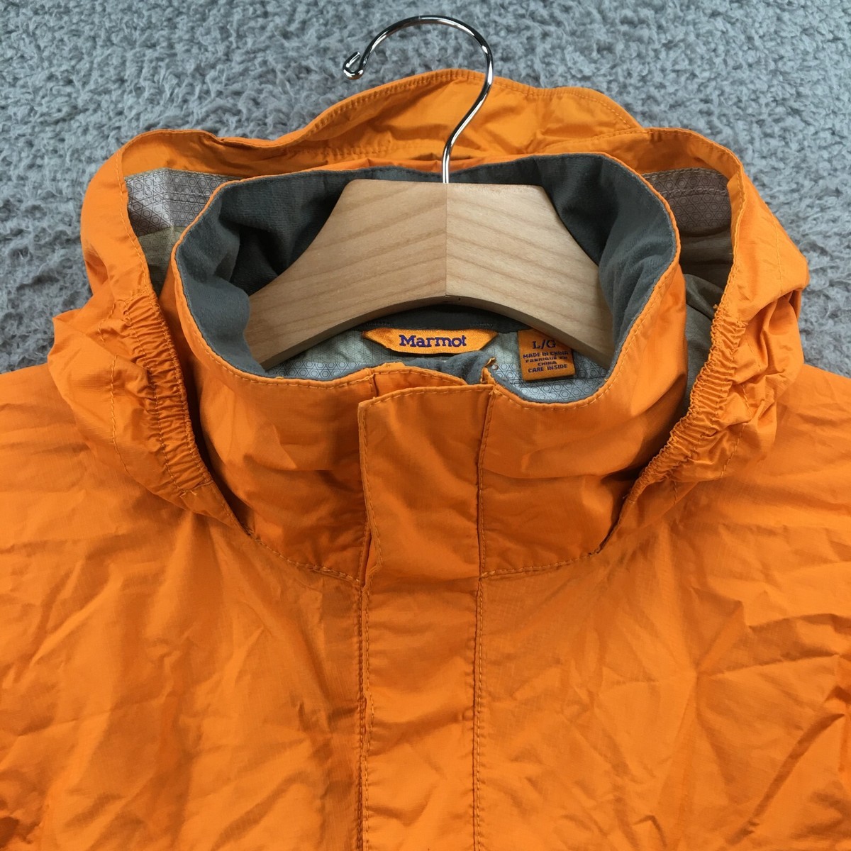 Marmot Windbreaker Jacket Youth L Orange Hooded Full Zip Marmot Windbreaker Jacket Youth L Orange Hooded Full Zip