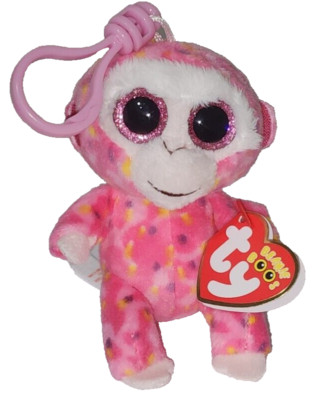 Ty Beanie Boos Key Clip - RUBY the Monkey 3'' NEW MWMTs Plush Stuffed Animal Toy
