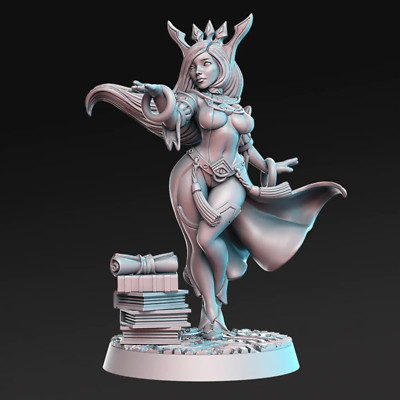 Sapphire Female Wizard Pinup Fantasy Miniature DnD 5E Tabletop RPG Role Play RNE