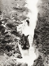 1934 Vintage AFRICA ~ Rhodesia Victoria Falls Zambezi River Landscape Art 11x14