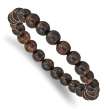 Red Sandalwood Bead Stretch Bracelet
