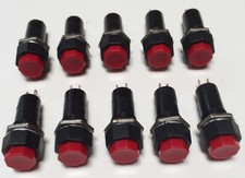  10 3A 125V AC Red Cap SPST NO ON/OFF  Round Momentary Push button Switch