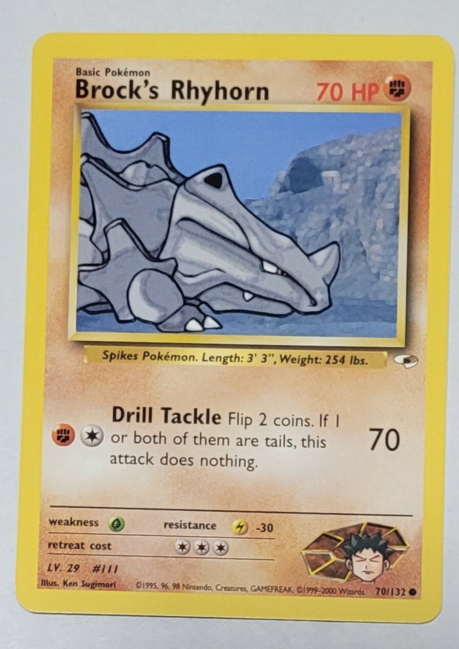 Brock's Rhyhorn 70/132 Pokemon Hym Hero's NM