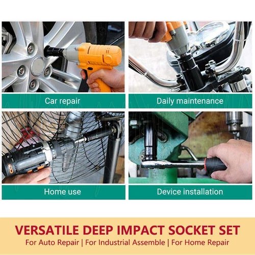 10/20PCS 1/2" inch Heavy Duty Deep Impact Socket Tool Set 8-32mm Metric Garage - Picture 10 of 18