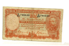 AUSTRALIA  1936 10 TEN SHILLINGS  RIDDLE / SHEEHAN VERY SCARCE