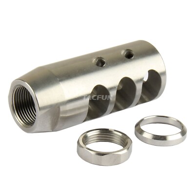 Stainless Steel .308 / 308 Muzzle Brake 5/8x24 Pitch Thread w/ Washer & Nut
