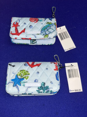 Vera Bradley RFID Small Bifold Wallet Anchors Aweigh Pick 1 Pattern A Or B New