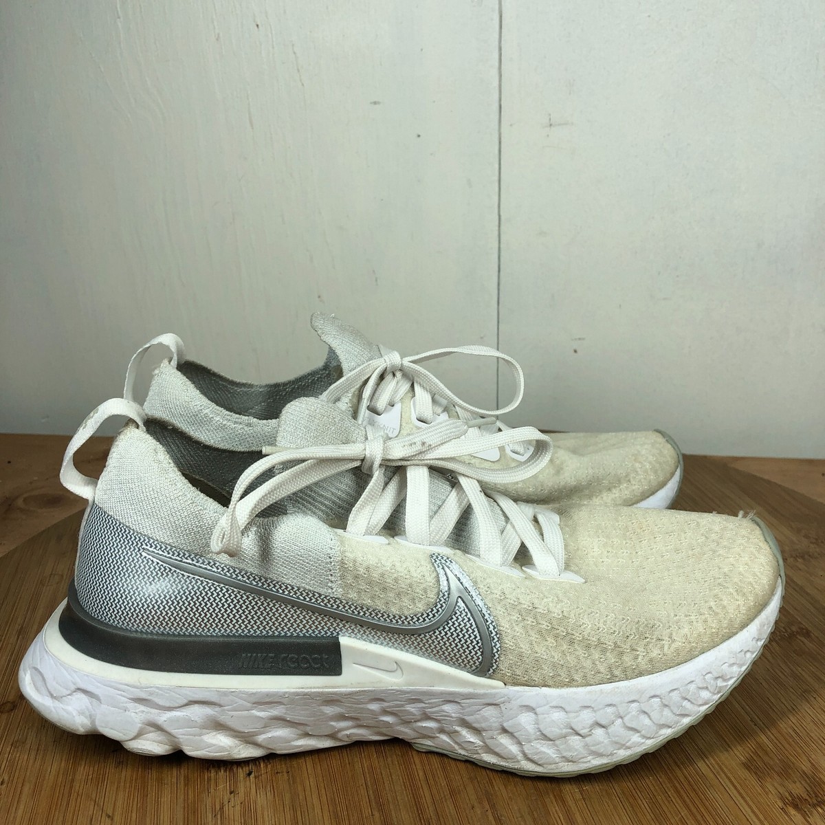nike react infinity run flyknit true white