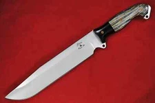 Busse Custom Harpoon BWM .22" Re-curve Satin INFI, Black G10 G-rexed Blue Coral 