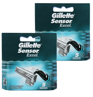10 Gillette Sensor Excel Rasierklingen Klingen Doppelklinge Ecxel in 2x 5er OVP