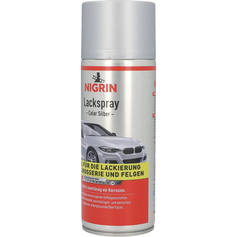 6x 400ml Lackspray Color Silber NIGRIN Farblack Autolack Spraydose Sprühlack - Bild 4 von 4