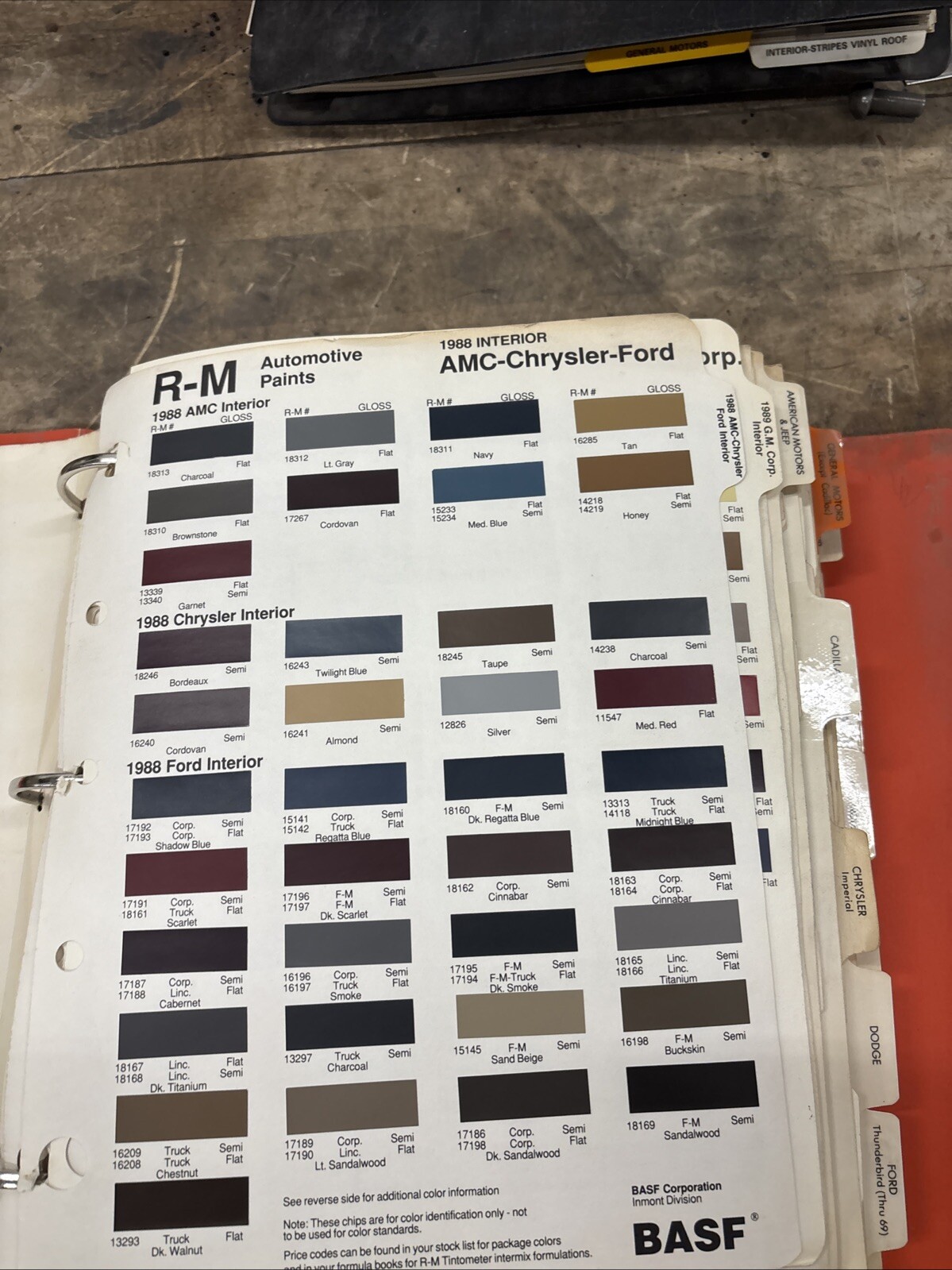 DuPont 1972 1988. R-M Automotive Paint Chip Color Code Book 2 Binders ...